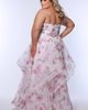 Sydney's Closet Sydney's Closet Pleated Tiered Floral A-Line Plus Size Gown - 2