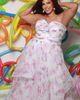 Sydney's Closet Sydney's Closet Pleated Tiered Floral A-Line Plus Size Gown - 5