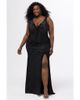 Sydney's Closet Sydney's Closet Plus-Size Fitted Velvet Burnout Formal Gown with Slit - 1