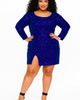 Sydney's Closet Sydney's Closet Plus Size Long Sleeve Sequin Cocktail Dress - 1
