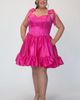 Sydney's Closet Sydney's Closet Plus Size Satin Corset Homecoming Dress with Ruffle - 1