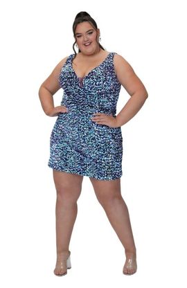 Sydney's Closet Sydney's Closet Plus Size Sequin Bra-friendly Fitted Mini Dress