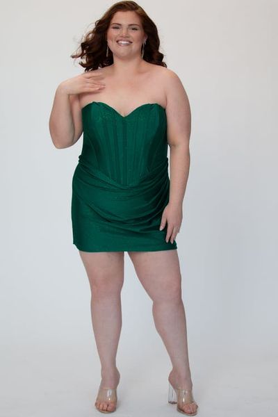 Sydney's Closet Sydney's Closet Plus Size Strapless Corset Mini Dress