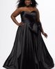 Sydney's Closet Sydney's Closet Satin A-Line Curvy Formal Dress with Detachable Bow - 1