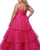 Sydney's Closet Sydney's Closet Spaghetti Strap Teired Plus Size Ballgown - 1