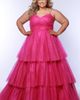 Sydney's Closet Sydney's Closet Spaghetti Strap Teired Plus Size Ballgown - 3