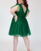 Sydney's Closet Sydney's Closet Sparkle Tulle Curvy Cocktail Party Dress with Bows - 2