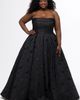 Sydney's Closet Sydney's Closet Strapless Brocade Plus Size Ball Gown - 3