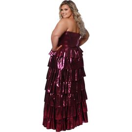 Sydney's Closet Sydney's Closet Strapless Sweetheart Neckline Tiered Plus Size Gown