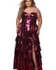 Sydney's Closet Sydney's Closet Strapless Sweetheart Neckline Tiered Plus Size Gown - 2