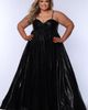 Sydney's Closet Sydney's Closet Sweetheart Neckline Empire Waistline Plus Size Metallic Gown - 4