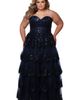 Sydney's Closet Sydney's Closet Sweetheart Neckline Tiered Plus Size A-Line Gown - 2