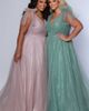 Sydney's Closet Sydney's Closet V-Neckline Bra-Friendly Plus Size A-line Gown with Bows - 3