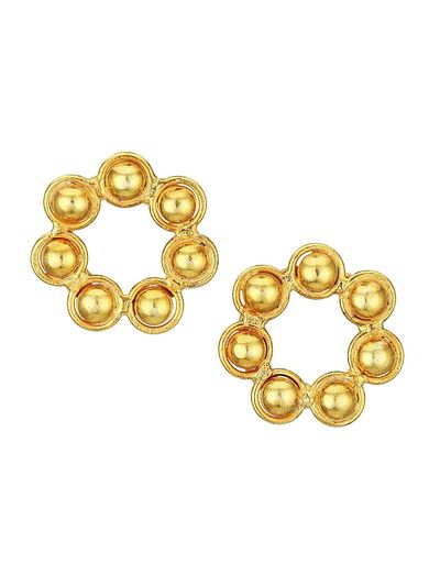 Sylvia Toledano Women's Daisy 22K Goldplated Circle Stud Earrings