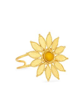 Sylvia Toledano Women's Sunflower 22K-Gold-Plated & Onyx Cuff