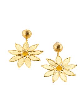 Sylvia Toledano Women's Yellow Flower 22K-Gold-Plated & Onyx Drop Earrings