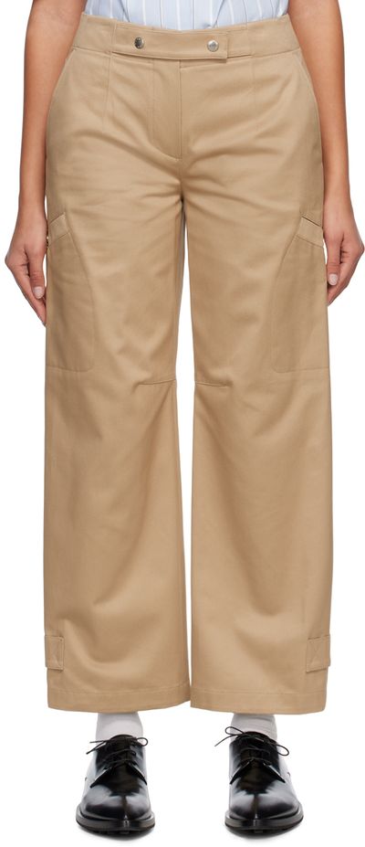 System System Beige Press-Stud Trousers