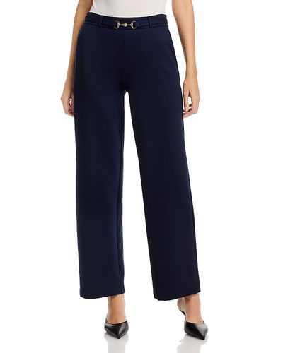 T Tahari T Tahari Buckle Belt Elastic Back Wide Leg Pants