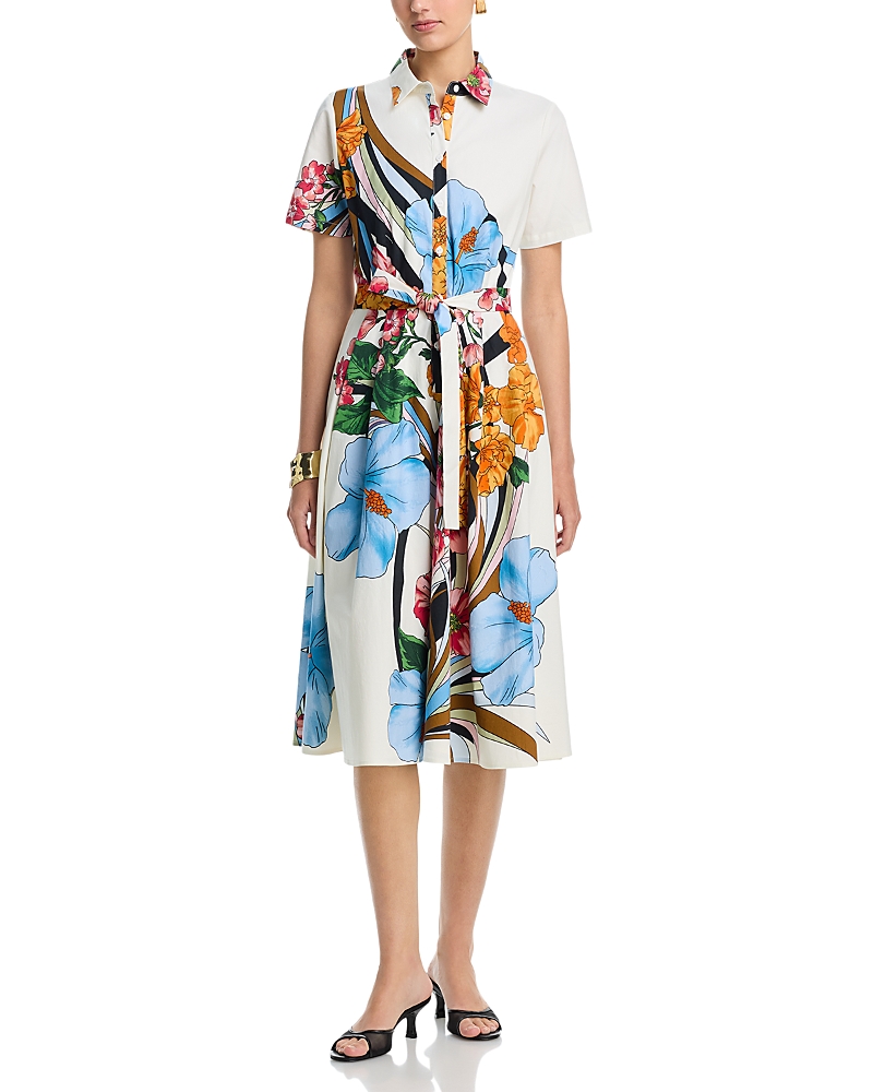 T Tahari T Tahari Button Down Fit & Flare Dress