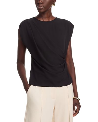 T Tahari T Tahari Drop Shoulder Faux Wrap Blouse