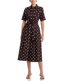 T Tahari T Tahari Elbow Sleeve Button Down Midi Dress