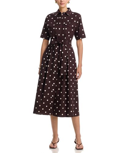 T Tahari T Tahari Elbow Sleeve Button Down Midi Dress