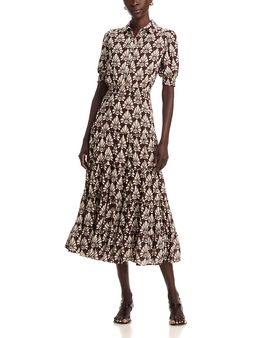 t tahari long sleeve tiered maxi dress T Tahari