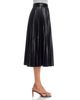 T Tahari T Tahari Faux Leather Pleated Midi Skirt - 4