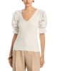 T Tahari T Tahari Lace Puff Sleeve Top - 1