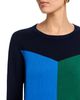 T Tahari T Tahari Long Sleeved Color Blocked Jersey Crewneck Pullover Sweater - 4