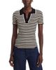 T Tahari T Tahari Open Polo Collar Stripe Sweater - 1