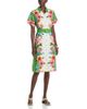 T Tahari T Tahari Placed Floral Button Down Midi Dress - 1
