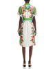 T Tahari T Tahari Placed Floral Button Down Midi Dress - 4