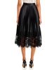 T Tahari T Tahari Pleated Faux Leather & Lace Midi Skirt - 3