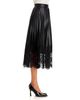 T Tahari T Tahari Pleated Faux Leather & Lace Midi Skirt - 4