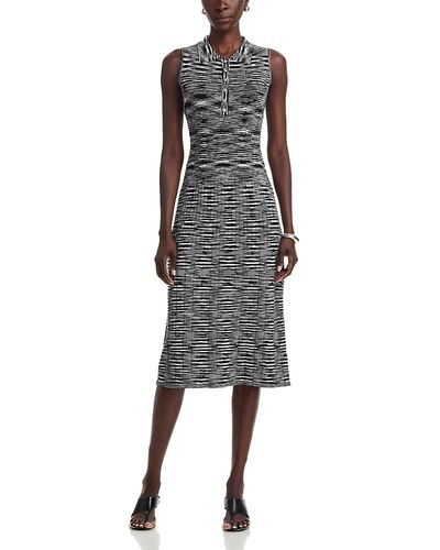 T Tahari T Tahari Polo Collar Rib Knit Dress