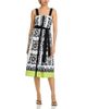 T Tahari T Tahari Printed Square Neck Midi Dress - 1
