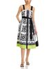 T Tahari T Tahari Printed Square Neck Midi Dress - 2
