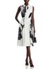 T Tahari T Tahari Split Neck Fit & Flare Dress - 2