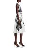T Tahari T Tahari Split Neck Fit & Flare Dress - 5