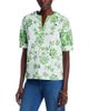 T Tahari T Tahari Split Neck Printed Blouse - 1