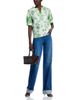 T Tahari T Tahari Split Neck Printed Blouse - 2