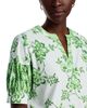 T Tahari T Tahari Split Neck Printed Blouse - 4