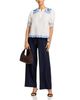 T Tahari T Tahari Split V Neck Embroidered Top - 2