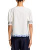 T Tahari T Tahari Split V Neck Embroidered Top - 3