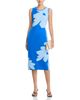 T Tahari T Tahari Two Tone Jacquard Graphic Floral Sweater Dress - 2