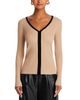 T Tahari T Tahari V Neck Ribbed Sweater - 6