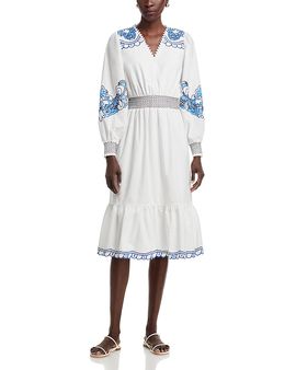 T Tahari T Tahari V Neck Tiered Dress