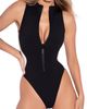 Ta3 TA3 Mega Sculpting Hi Cut Sleeveless Adjustable Zip Front Swimsuit - 4