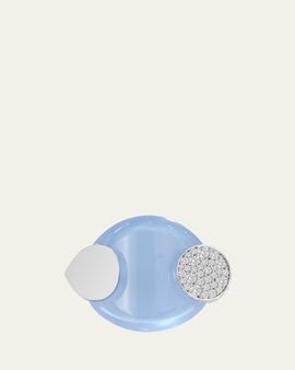 TABAYER 18K White Gold Diamond and Chalcedony Ring